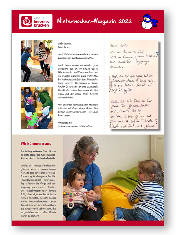 Arche Herzensbrücken Winterwochen Magazin 2023