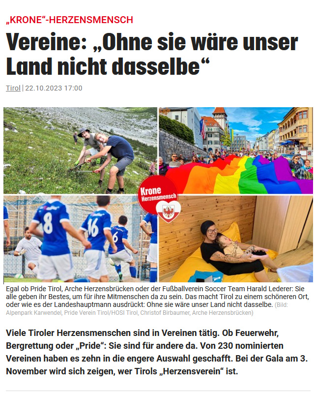 Krone Herzensmensch Tirol 2023