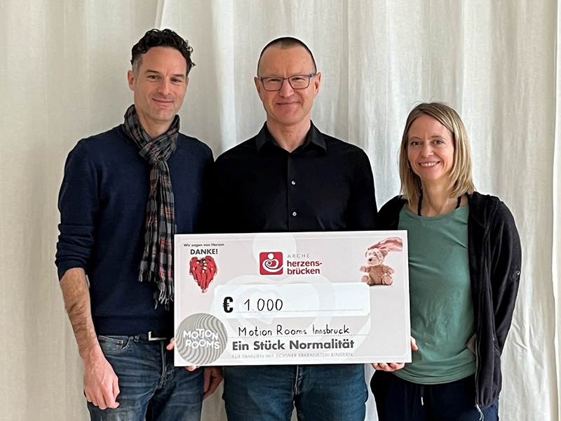 MotionRooms Charity bringt €1.000 Spende